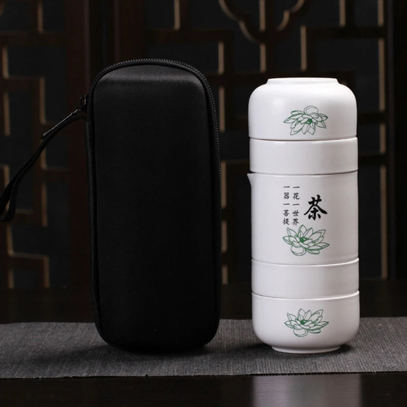 Portable one pot four cups simple teapot teacup ceramic travel small pot tea kung fu tea set Free shipping