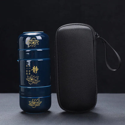Portable one pot four cups simple teapot teacup ceramic travel small pot tea kung fu tea set Free shipping