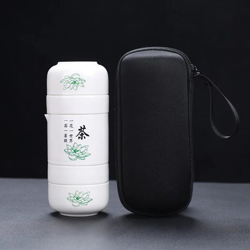 Portable one pot four cups simple teapot teacup ceramic travel small pot tea kung fu tea set Free shipping