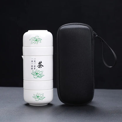 Portable one pot four cups simple teapot teacup ceramic travel small pot tea kung fu tea set Free shipping