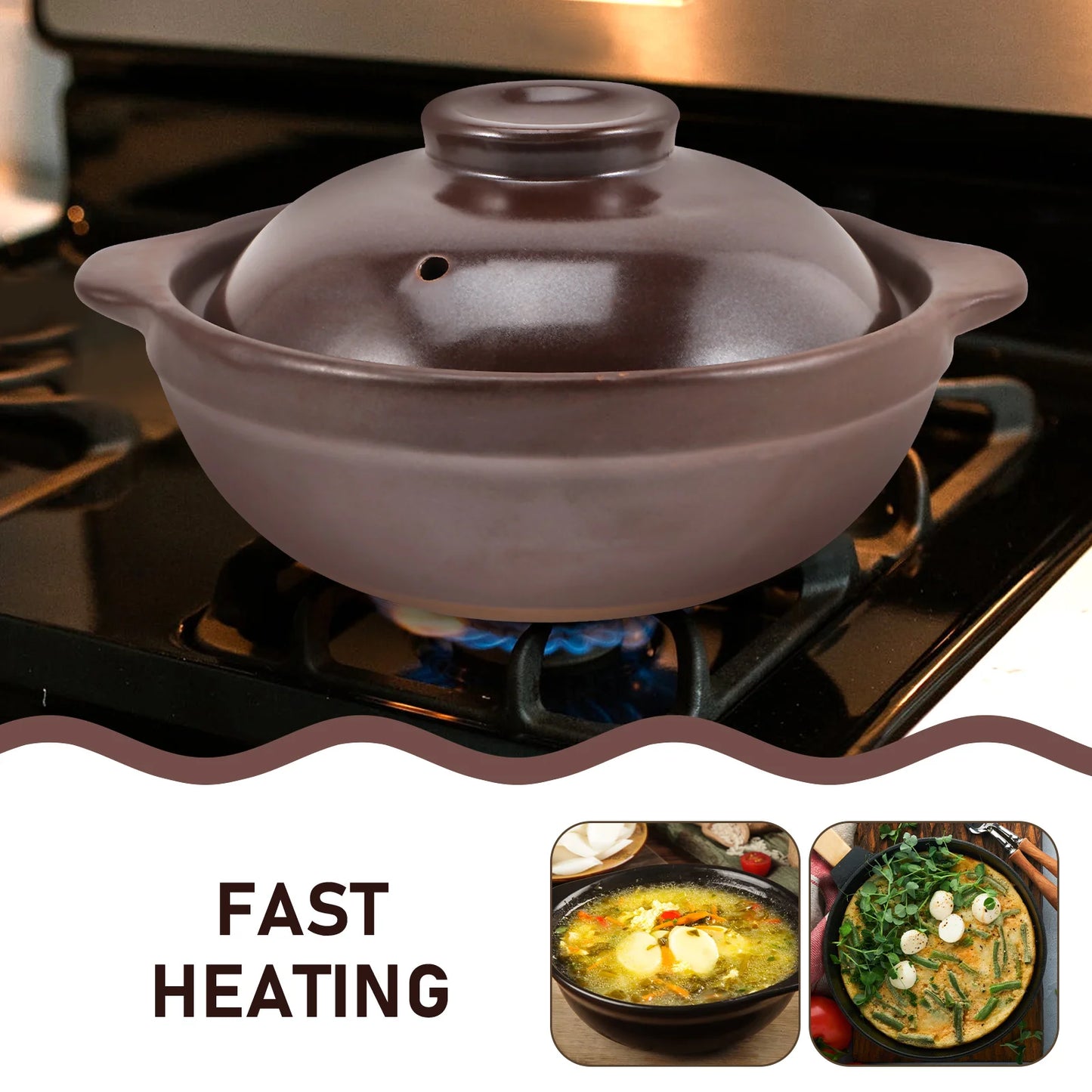 Pot Casserole Clay Cooking Stew Ceramic Souppan Hot Pottery Dish Pasta Lid Milkcookware Noodle Kitchen Stockpot Stove Coffee