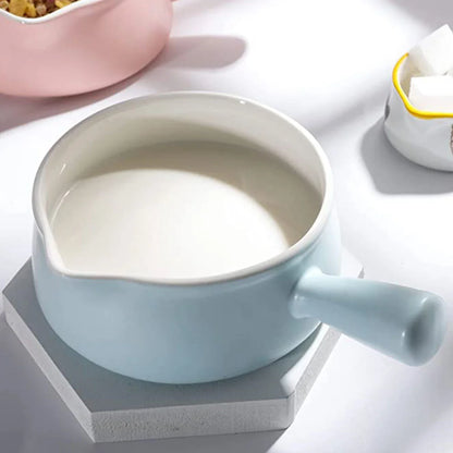 Pot Ceramicsoup Saucepan Pan Enamelbowl French Onion Bowls Butter Melting Warmer Stewsauce Handles Crock Coffee Mini Oven