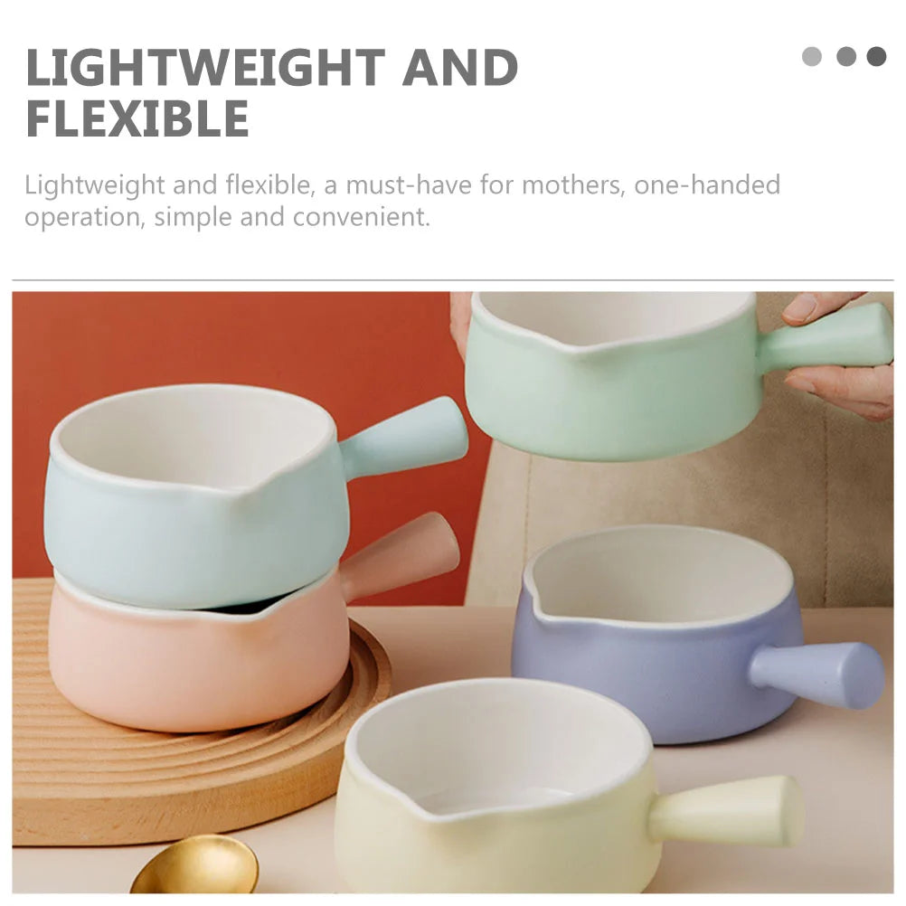 Pot Ceramicsoup Saucepan Pan Enamelbowl French Onion Bowls Butter Melting Warmer Stewsauce Handles Crock Coffee Mini Oven