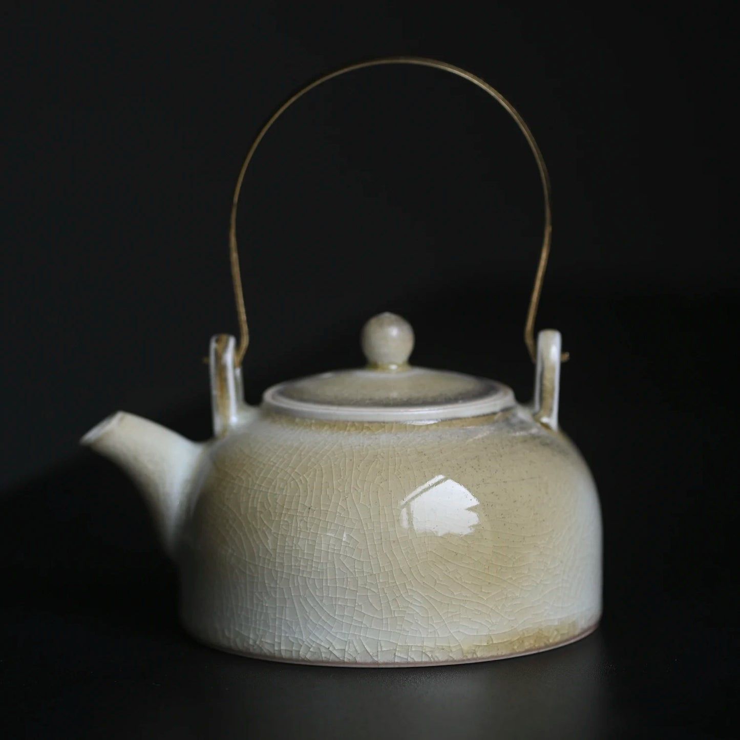 Pot of ceramic foam at the beginning of the jingdezhen kiln manually copper girder kung fu tea tea pot of household