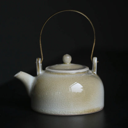 Pot of ceramic foam at the beginning of the jingdezhen kiln manually copper girder kung fu tea tea pot of household