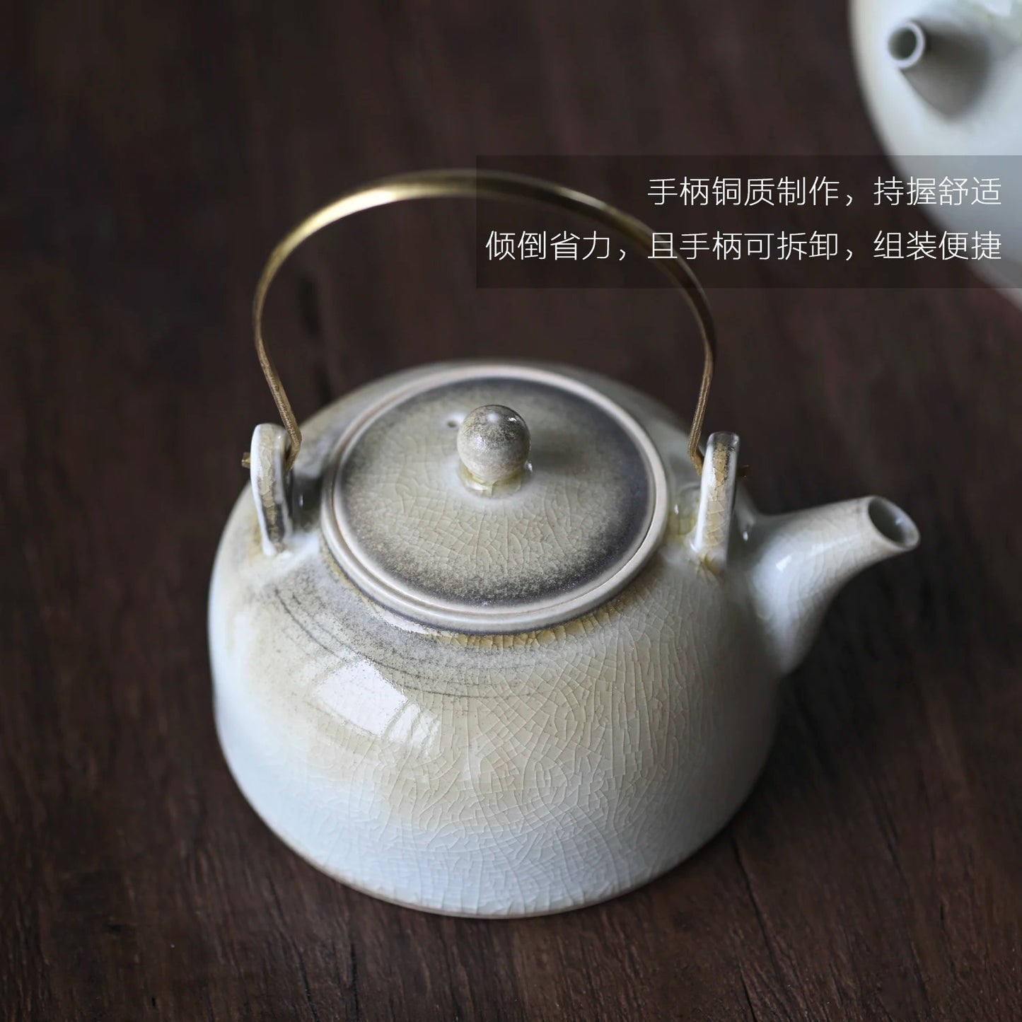 Pot of ceramic foam at the beginning of the jingdezhen kiln manually copper girder kung fu tea tea pot of household