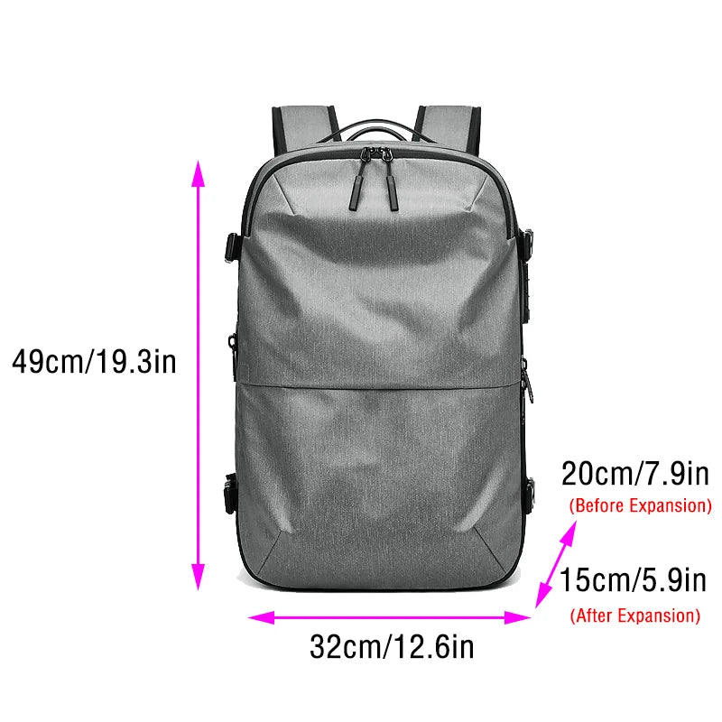 Practical Travel Bag Multifinonal Backpack Men's Waterproof Customs Code Lock Anti-theft Expand Business Airback Backpacks Large