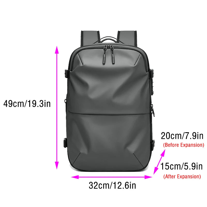 Practical Travel Bag Multifinonal Backpack Men's Waterproof Customs Code Lock Anti-theft Expand Business Airback Backpacks Large