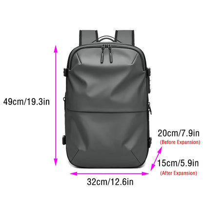 Practical Travel Bag Multifinonal Backpack Men's Waterproof Customs Code Lock Anti-theft Expand Business Airback Backpacks Large