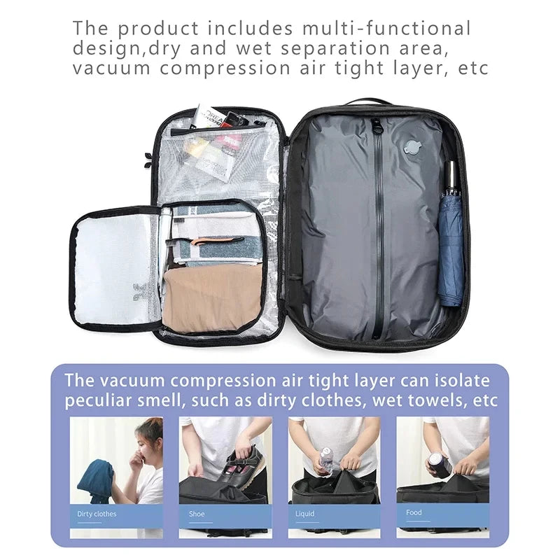 Practical Travel Bag Multifinonal Backpack Men's Waterproof Customs Code Lock Anti-theft Expand Business Airback Backpacks Large