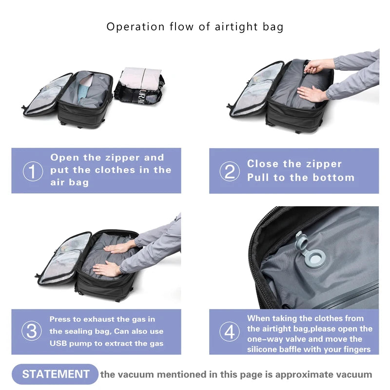 Practical Travel Bag Multifinonal Backpack Men's Waterproof Customs Code Lock Anti-theft Expand Business Airback Backpacks Large