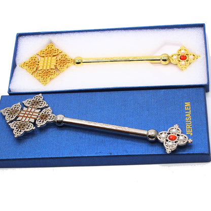 Prayer Ceremony Cross Alloy Christ Church Prayer Supplies Catholic Decoration Gifts  Gold and silver colors  22 cm