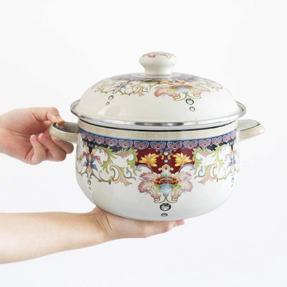 Prefered Korean Soup Pot Lid Enamel Cooking Warmer Mini Tall Soup Pots Casserole Steamer Kitchen Supplies Tableware