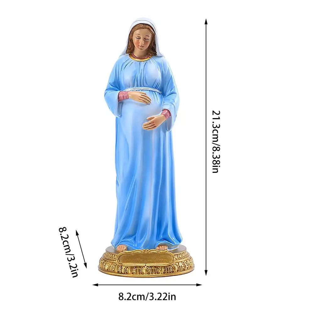 Pregnant Virgin Mary Statuette Virgin Mary Religious Sculpture Resin Madonna Statue Atholic Religious Decor Ornament For Homes