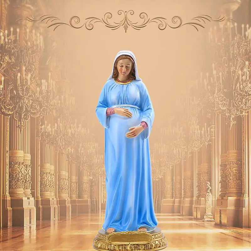 Pregnant Virgin Mary Statuette Virgin Mary Religious Sculpture Resin Madonna Statue Atholic Religious Decor Ornament For Homes
