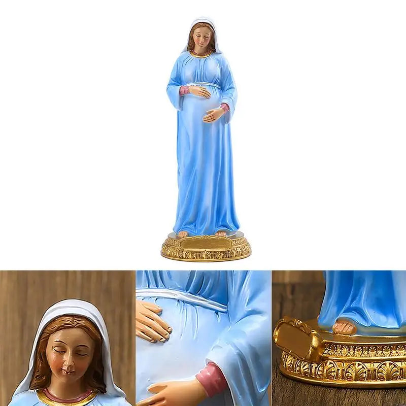 Pregnant Virgin Mary Statuette Virgin Mary Religious Sculpture Resin Madonna Statue Atholic Religious Decor Ornament For Homes