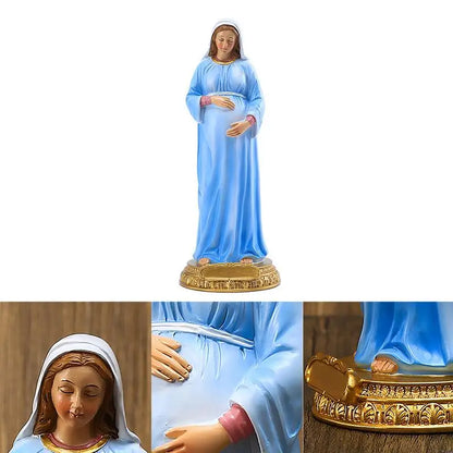 Pregnant Virgin Mary Statuette Virgin Mary Religious Sculpture Resin Madonna Statue Atholic Religious Decor Ornament For Homes