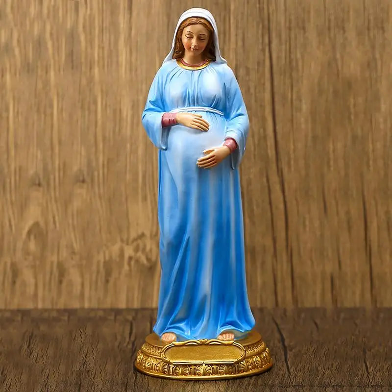 Pregnant Virgin Mary Statuette Virgin Mary Religious Sculpture Resin Madonna Statue Atholic Religious Decor Ornament For Homes