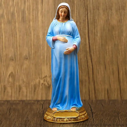 Pregnant Virgin Mary Statuette Virgin Mary Religious Sculpture Resin Madonna Statue Atholic Religious Decor Ornament For Homes