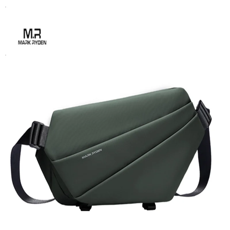 Premium Black Waterproof CrossBag Personality Fashion Men Magnetic Messenger Bag Lightweight Minimalist Sling Shoulder Bag