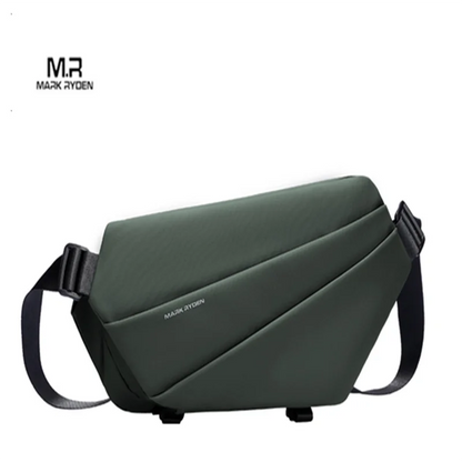 Premium Black Waterproof CrossBag Personality Fashion Men Magnetic Messenger Bag Lightweight Minimalist Sling Shoulder Bag