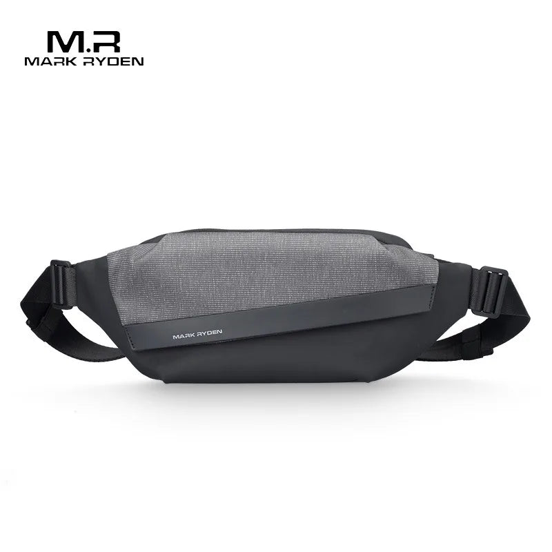 Premium Black Waterproof CrossBag Personality Fashion Men Magnetic Messenger Bag Lightweight Minimalist Sling Shoulder Bag