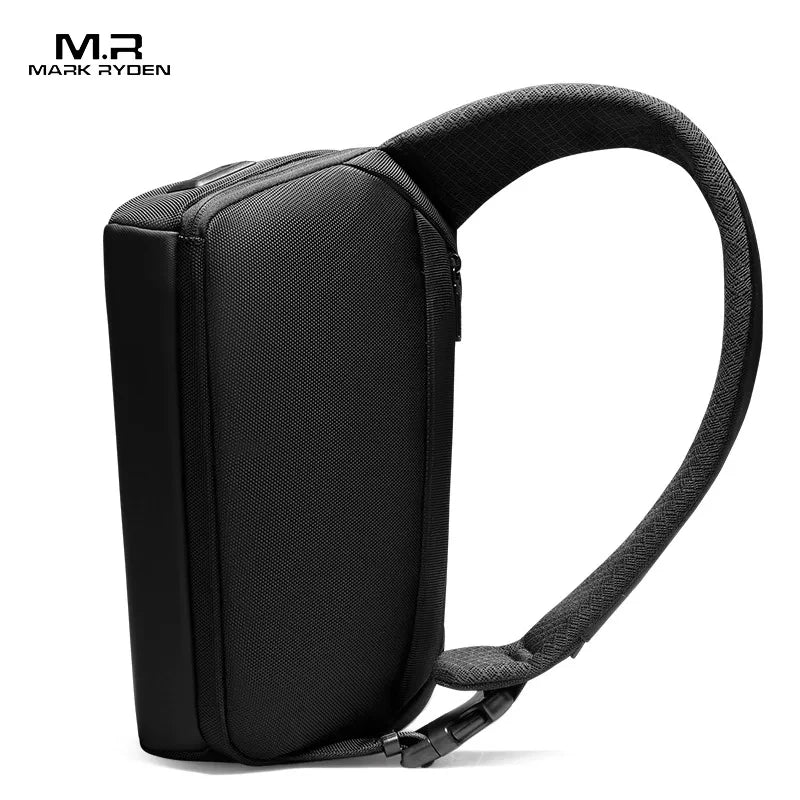 Premium Black Waterproof CrossBag Personality Fashion Men Magnetic Messenger Bag Lightweight Minimalist Sling Shoulder Bag