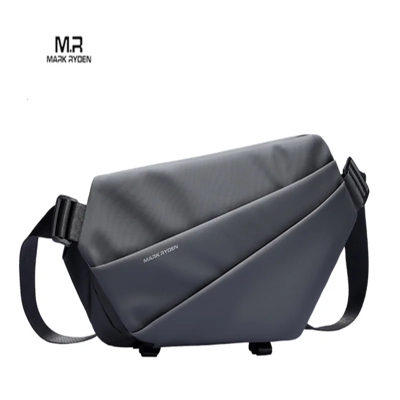 Premium Black Waterproof CrossBag Personality Fashion Men Magnetic Messenger Bag Lightweight Minimalist Sling Shoulder Bag