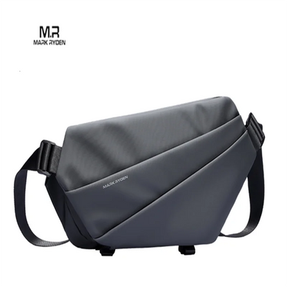 Premium Black Waterproof CrossBag Personality Fashion Men Magnetic Messenger Bag Lightweight Minimalist Sling Shoulder Bag