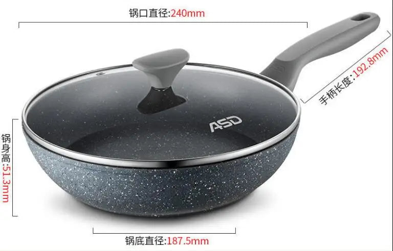 Premium Deep Frying Pan with Maifan Stone Non-Stick Coating for Gas Stove and Induction Cooker