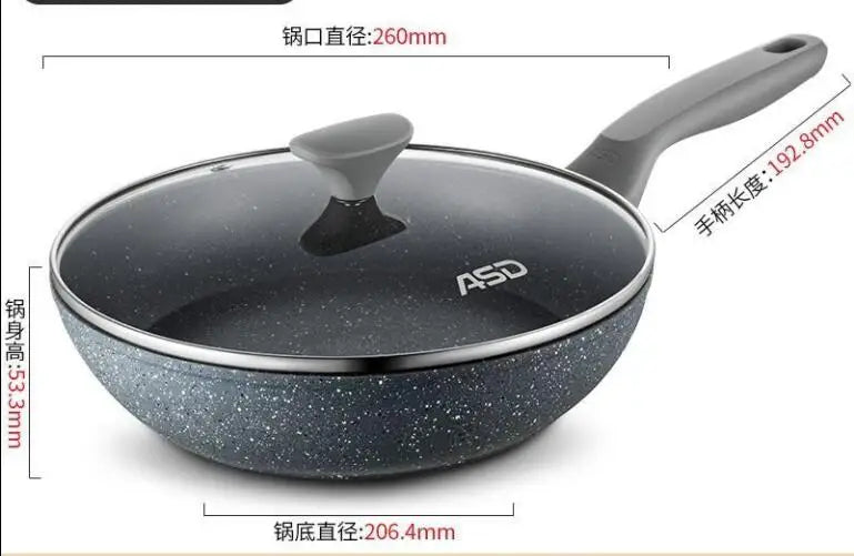 Premium Deep Frying Pan with Maifan Stone Non-Stick Coating for Gas Stove and Induction Cooker
