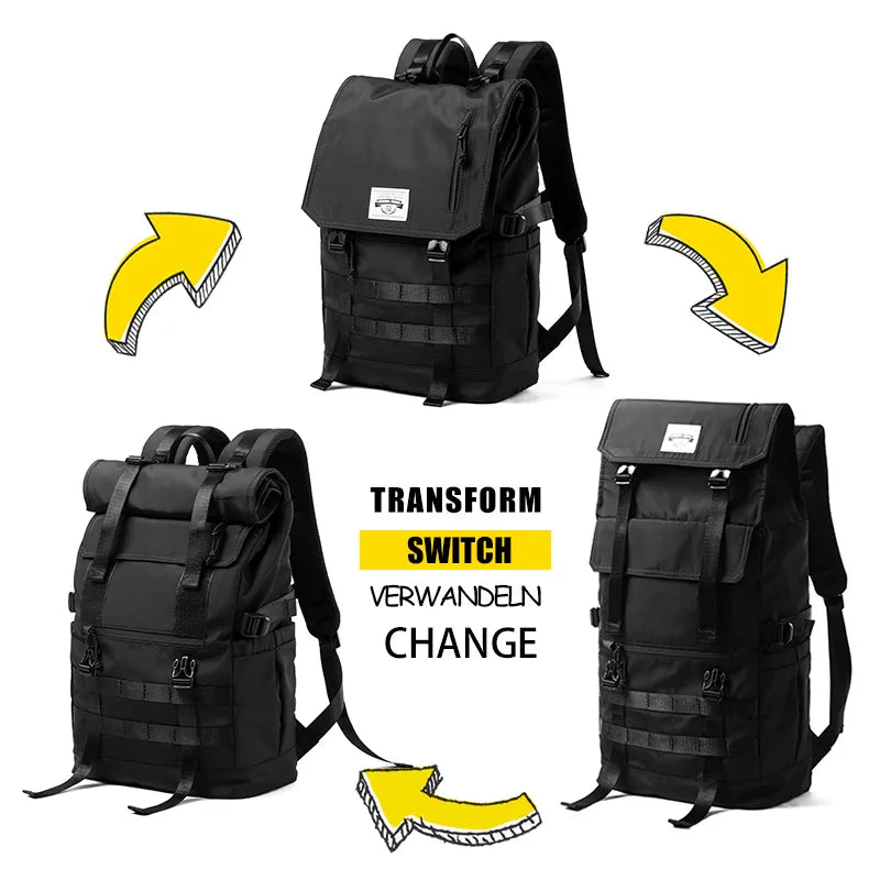 Premium Oxford Men's Backpack 15.6inch Laptop Multifunction Durable Unique Large Capacity Buckle Outdoor Travel Work Sports Bag