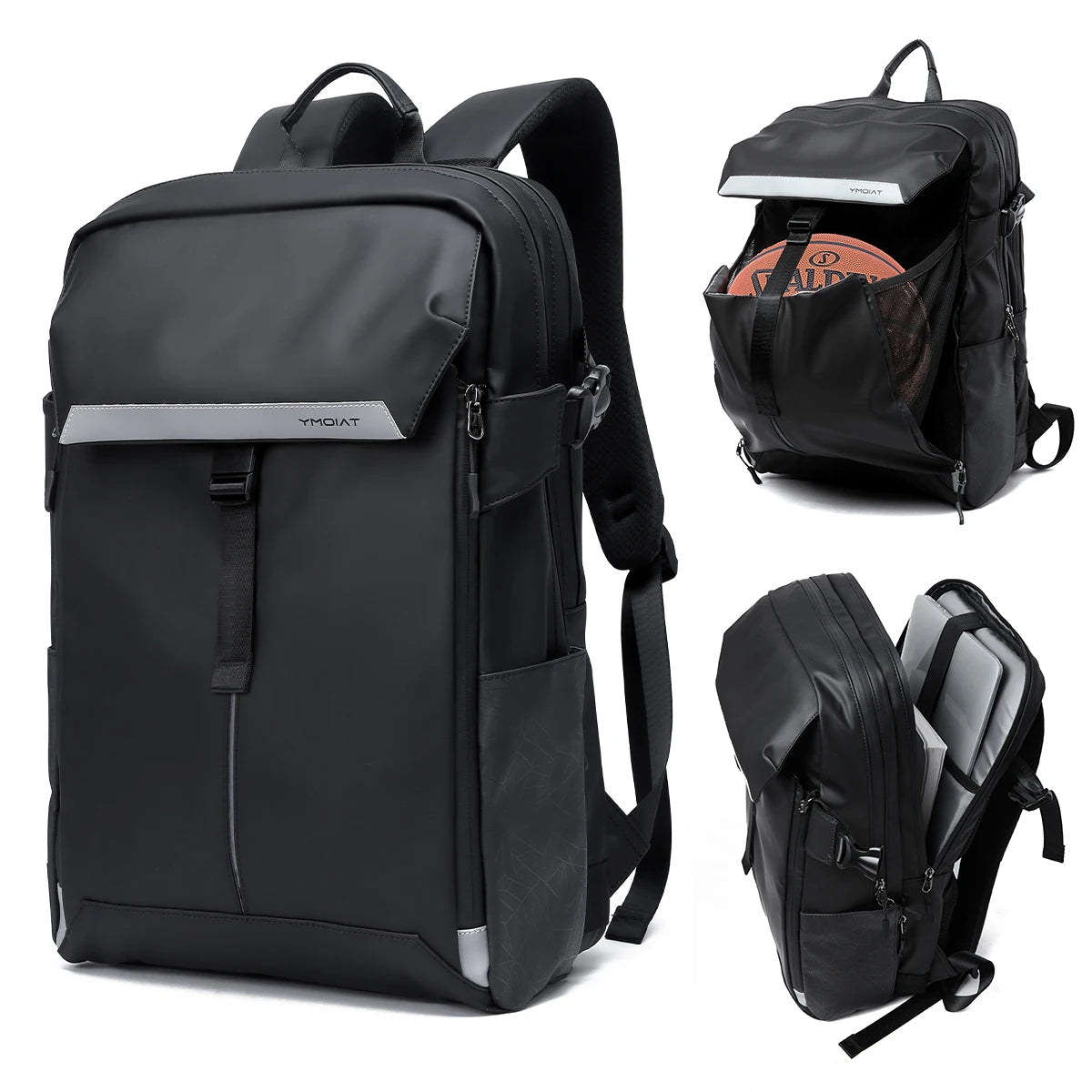 Premium Oxford Men's Backpack 15.6inch Laptop Multifunction Durable Unique Large Capacity Buckle Outdoor Travel Work Sports Bag
