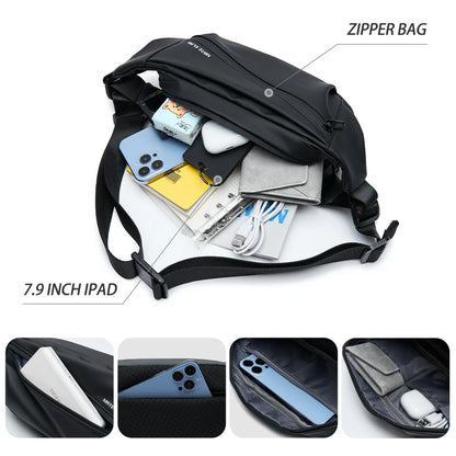 Premium Quality 2024 Waterproof Breathable Crossbody Bag Men For Waist Belt Matching Original Design Daily Sling Bag for Youth