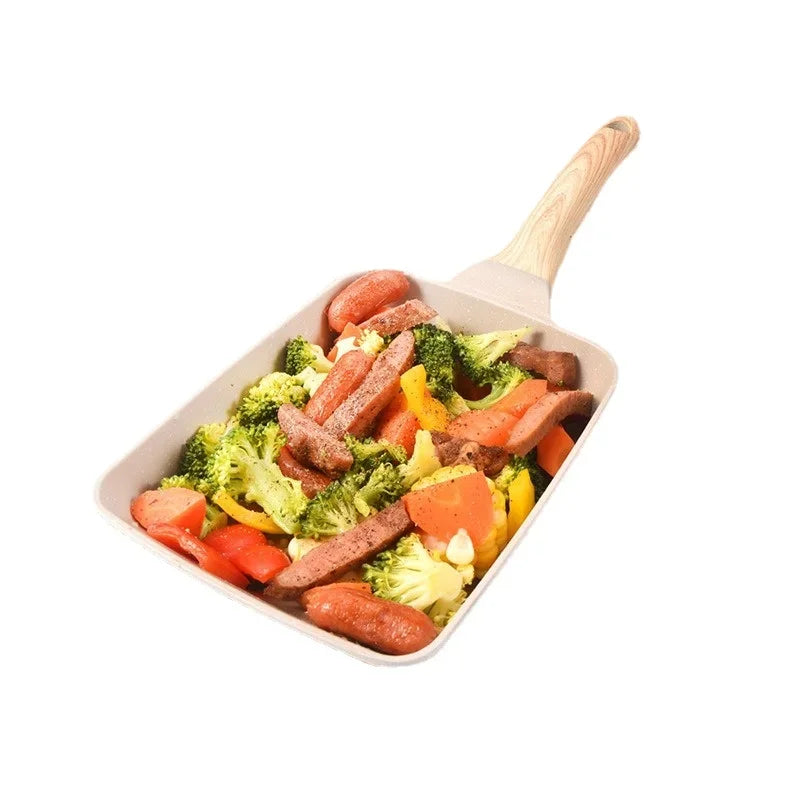 Premium Square Cast Iron Grill Pan for Induction Cooktops & Gas Stoves