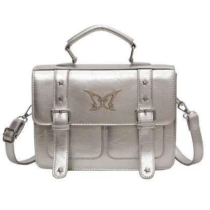 Preppy Japan Style Girls Lolita Briefcases ShoulderBags Students Metal Butterfly School Shoulder Bags HandBags