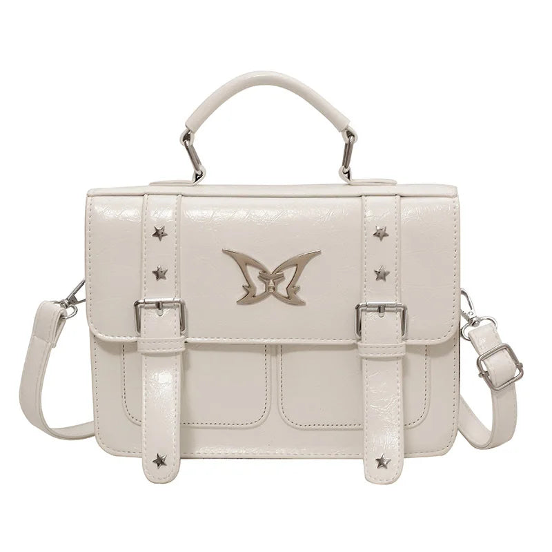 Preppy Japan Style Girls Lolita Briefcases ShoulderBags Students Metal Butterfly School Shoulder Bags HandBags