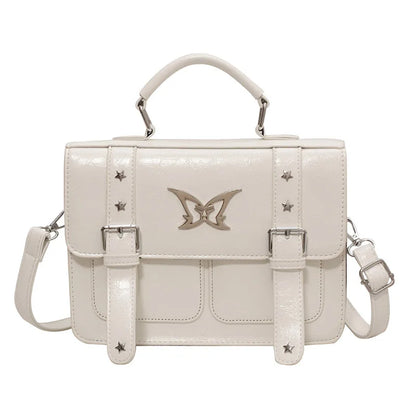Preppy Japan Style Girls Lolita Briefcases ShoulderBags Students Metal Butterfly School Shoulder Bags HandBags