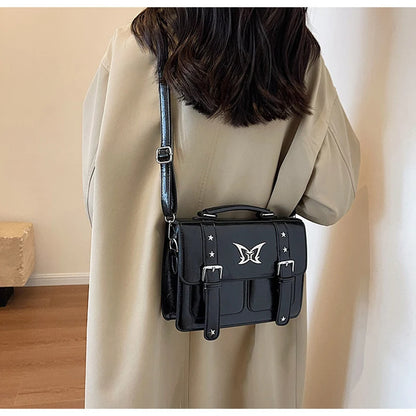 Preppy Japan Style Girls Lolita Briefcases ShoulderBags Students Metal Butterfly School Shoulder Bags HandBags