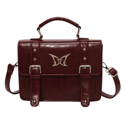 Preppy Japan Style Girls Lolita Briefcases ShoulderBags Students Metal Butterfly School Shoulder Bags HandBags