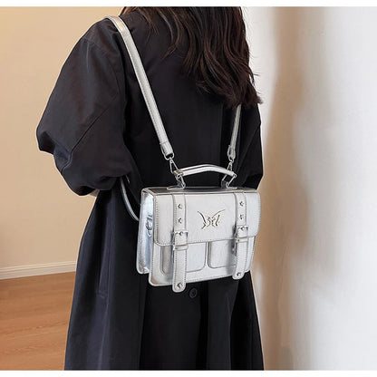 Preppy Japan Style Girls Lolita Briefcases ShoulderBags Students Metal Butterfly School Shoulder Bags HandBags