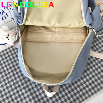 Preppy Sac Backpack Women Bagpack Waterproof Candy Colors Backpacks Fancy High School Bags for Teenage Girl Cute Travel Rucksack