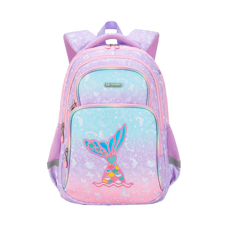 Primary School Backpack Students Schoolbag Polyester Waterproof Cartoon Pattern Boys Large Capacity Children Backpack Backpack