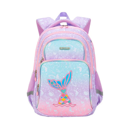 Primary School Backpack Students Schoolbag Polyester Waterproof Cartoon Pattern Boys Large Capacity Children Backpack Backpack