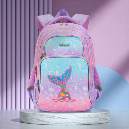 Primary School Backpack Students Schoolbag Polyester Waterproof Cartoon Pattern Boys Large Capacity Children Backpack Backpack