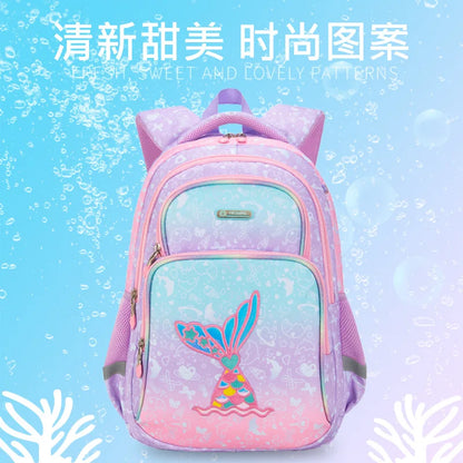 Primary School Backpack Students Schoolbag Polyester Waterproof Cartoon Pattern Boys Large Capacity Children Backpack Backpack