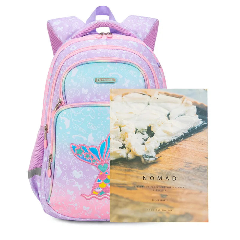 Primary School Backpack Students Schoolbag Polyester Waterproof Cartoon Pattern Boys Large Capacity Children Backpack Backpack