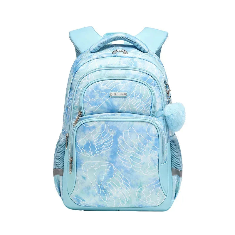 Primary School Backpack Students Schoolbag Polyester Waterproof Cartoon Pattern Boys Large Capacity Children Backpack