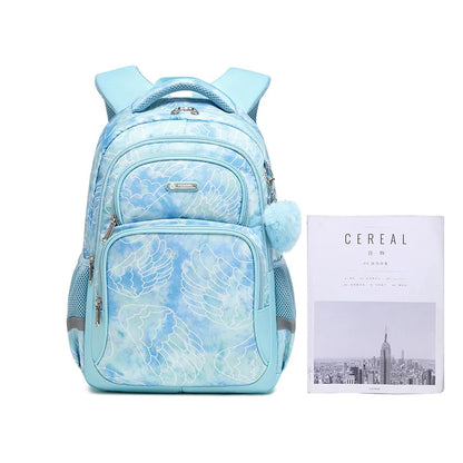 Primary School Backpack Students Schoolbag Polyester Waterproof Cartoon Pattern Boys Large Capacity Children Backpack