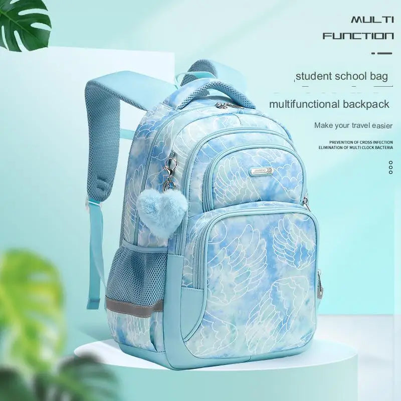 Primary School Backpack Students Schoolbag Polyester Waterproof Cartoon Pattern Boys Large Capacity Children Backpack